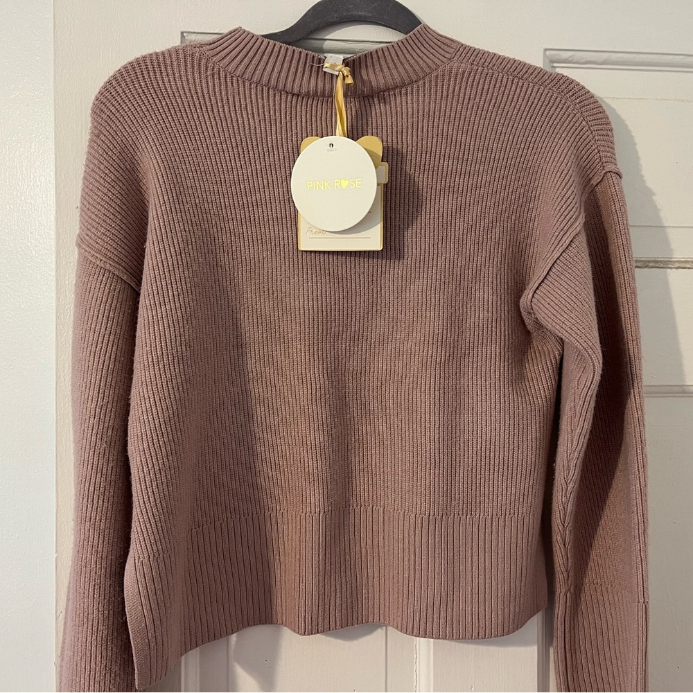 Pink Rose Women's Dusty Pink Turtleneck Sweater